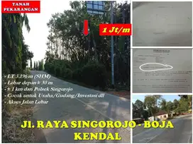 Tanah Pekarangan (Zona Kuning) pinggir Jl. Raya Singorojo- Boja Kendal