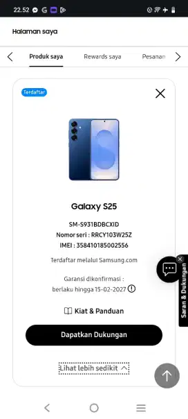 Samsung S25 Sein 12/256Gb Normal Garansi Panjang Bisa TT