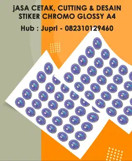 Jasa Cetak, Cutting & Desain Stiker Chromo A4