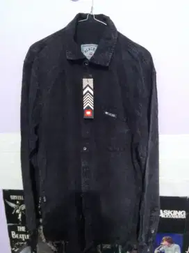 Jaket pria casual hitam denim levis black wash hitam black id size L