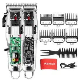 Mesin Pemotong Rambut Usb Transparan Untuk Pria Merk Kemei