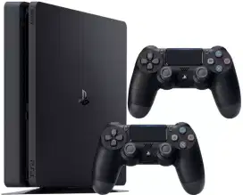 “PS4 Slim 500GB 2 Stick + 10 Game Lengkap Box”.