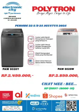 mesin cuci polytron 8 kg