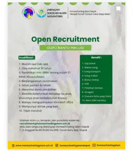Lowongan Pekerjaan Guru Bantu Inklusi