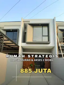 Rumah strategis nyaman hadap fasum akes jalan depan 8 meter