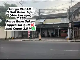 Harga KULAK 3 Unit Ruko Jejer Raya Sukun Malang Kota