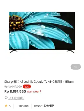 SHARP LED GOOGLE 4K 65 4T-C65FJ1I