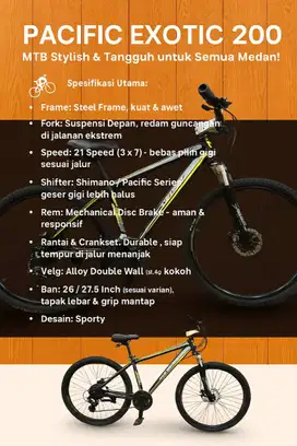 SEPEDA MTB PACIFIC EXOTIC 200 – MTB Stylish & Tangguh