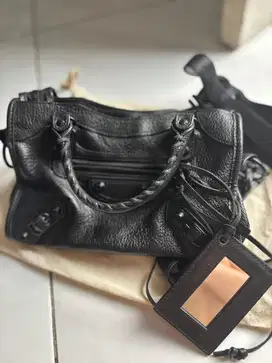 Balenciaga mini all black calf skin ori