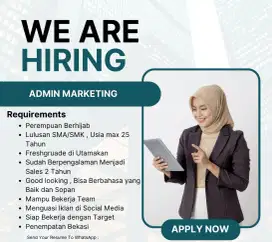 LOWONGAN PEKERJAAN ADMIN MARKETING