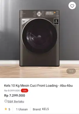 PROMO KREDIT KELS 10 kg MESIN CUCI FRONT LOADING