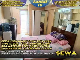 Mulai Hidup Baru! Sewa Studio Furnished Ada Water Heater Bassura City