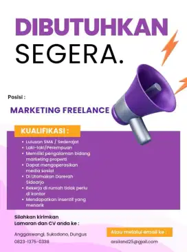 Di butuhkan marketing freelance