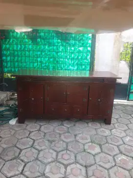 credenza lemari tv konsol bufet antik jati