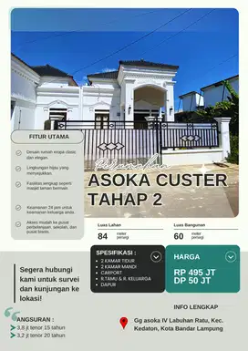 RUMAH CLUSTER DI KEDATON DEPAN MALL MBK