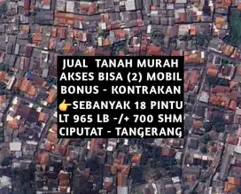 JUAL TANAH BONUS KONTRAKAN 18 PINTU DI CIPUTAT TANGERANG SELATAN