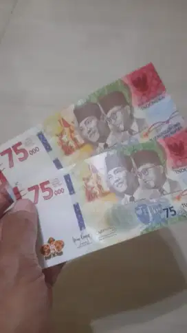 Dijual uang koleksi pecahan 75 Ribu