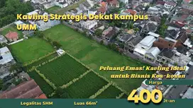 Kavling Poros Jalan Depan Kampus UMM Tlogomas Malang Area Padat Mahasi