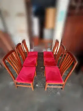 6 pcs kursi makan kayu jati