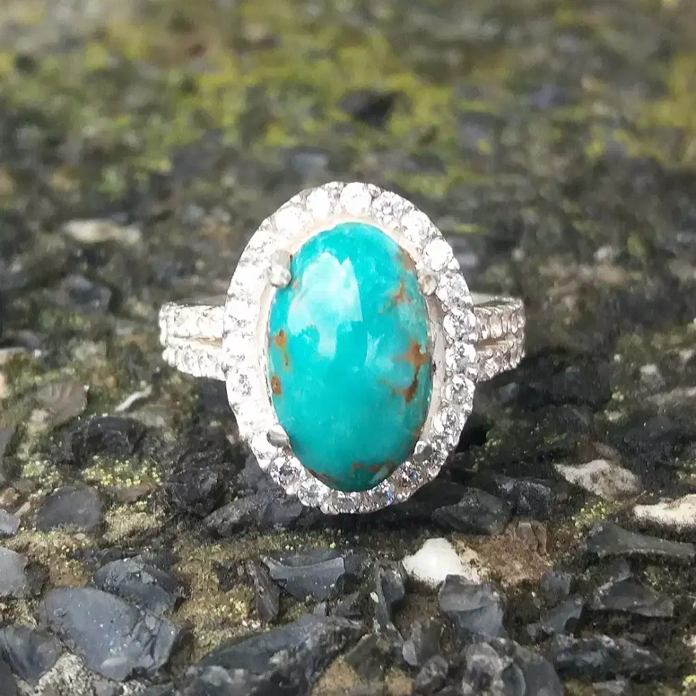 Cincin perak wanita pirus persia