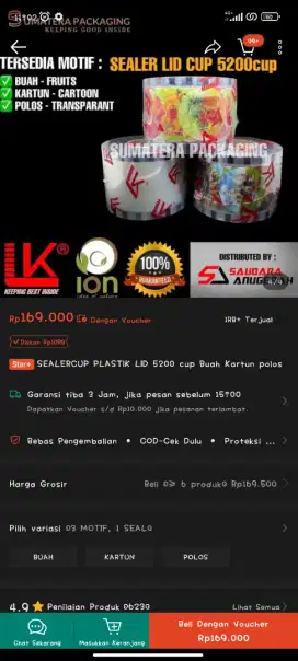 Lid sealer cup buah