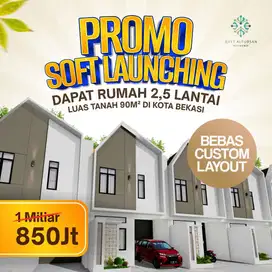 Rumah Mewah 2,5 Lantai Harga Terjangkau di Pusat Kota Bekasi