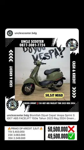 Vespa Sprint S iGET ABS FACELIFT 150ie Tahun 2023 Reg 2024