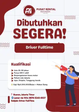 Dibutuhkan Segera Driver Operasional