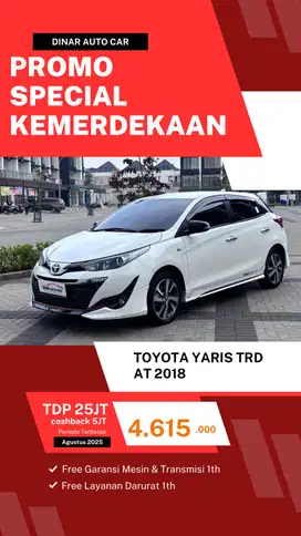 Toyota Yaris 1.5 TRD AT 2018 siap pakai