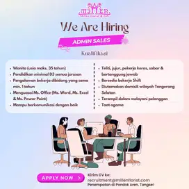 LOWONGAN KERJA ADMIN SALES
