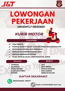 Lowongan Kerja Kurir Motor J&T
