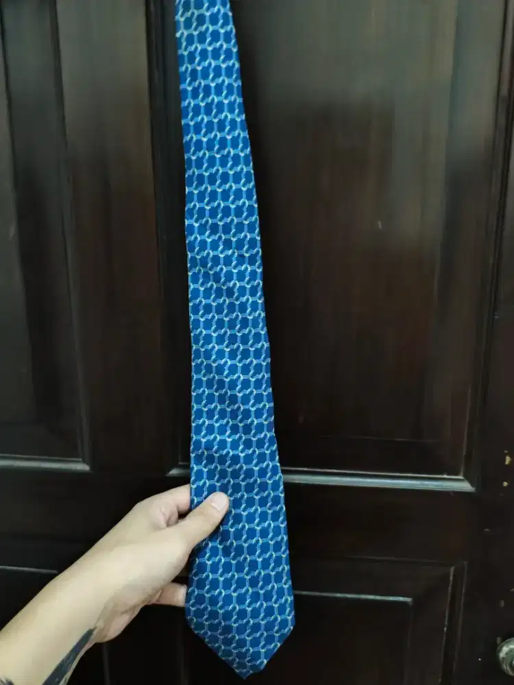 Hermes Blue Chain Tie original authentic made in France