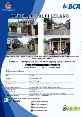 DIJUAL RUMAH MELALUI LELANG WILAYAH DKI JAKARTA