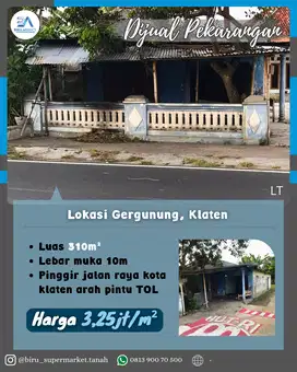 Tanah Pekarangan Pinggir Jalan Raya Klaten