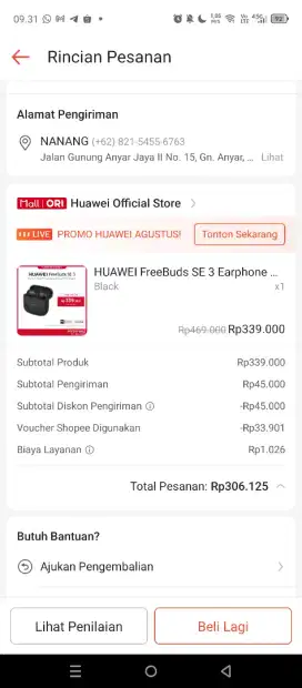 TWS HUAWEI FREEBUDS SE 3