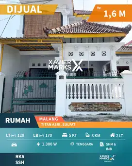 Rumah Titan Asri Blimbing Malang Terawat Siap Huni