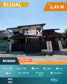 Rumah di Candi Mendut Lowokwaru Malang 6 KT Dekat Kampus