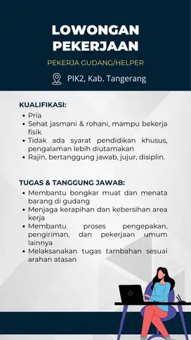 Pekerja gudang/Helper