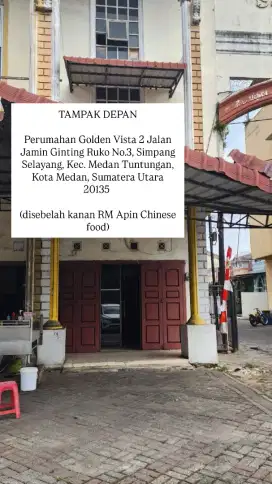 DIJUAL RUKO JAMIN GINTING - GOLDEN VISTA 2