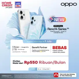 bunga 0% 2x angsuran ( oppo Reno 14 5G)