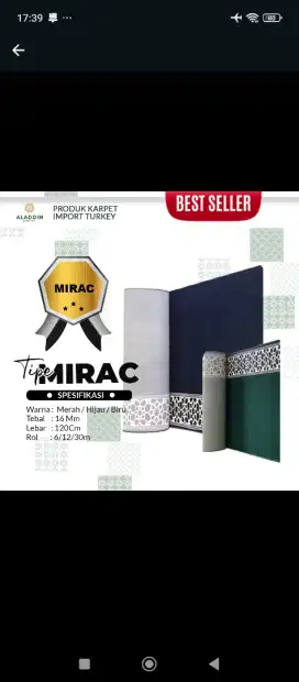 Karpet Masjid Tipe Mirac Area Ngawi
