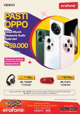 Beli oppo reno 14 dapat jbl cash kredit bisa selama stok masih ada