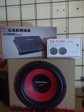 Power Carman 4Chnl,Sub 12 dbl coil ,Box sub mdf, Tweter Instalasi+psg