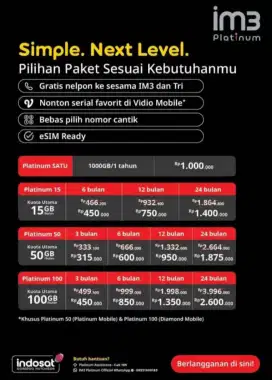 PAKET DATA IM3 PLATINUM
