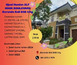 Hunian Siap Huni HOOK Beranda Bali 2LT Pusat BSB City Dkt BRON Uptown