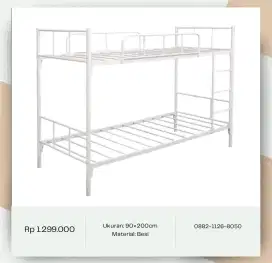 Dijual ranjang tingkat bahan full besi ukuran 90×200 & 100×200