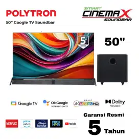 POLYTRON 50 4K UHD Google TV With SOUNDBAR Speaker Dolby Vision HDR10