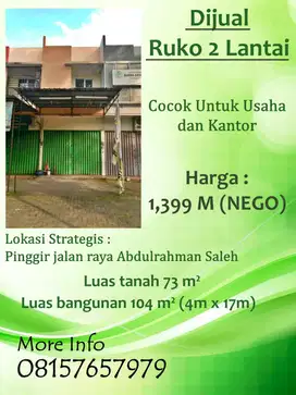Dijual Cepat BU Ruko 2LT di Jalan Abdulrahman Saleh