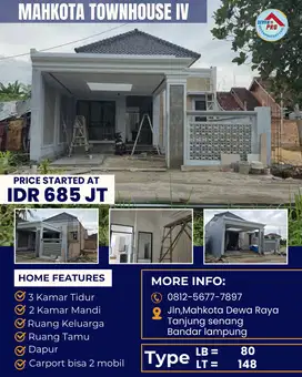 RUMAH CLUSTER MEWAH ELEGAN DAN TANAH LUAS