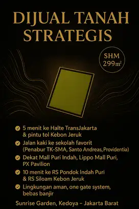 TANAH HUNIAN TERAKHIR  DI LOKASI STRATEGIS - SUNRISE GARDEN